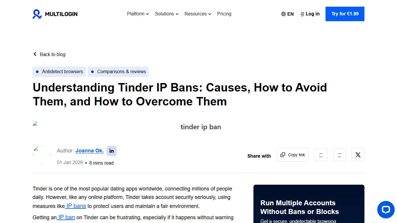 Tinder IP Ban? Avoid & Manage Multiple Accounts Safely 2026