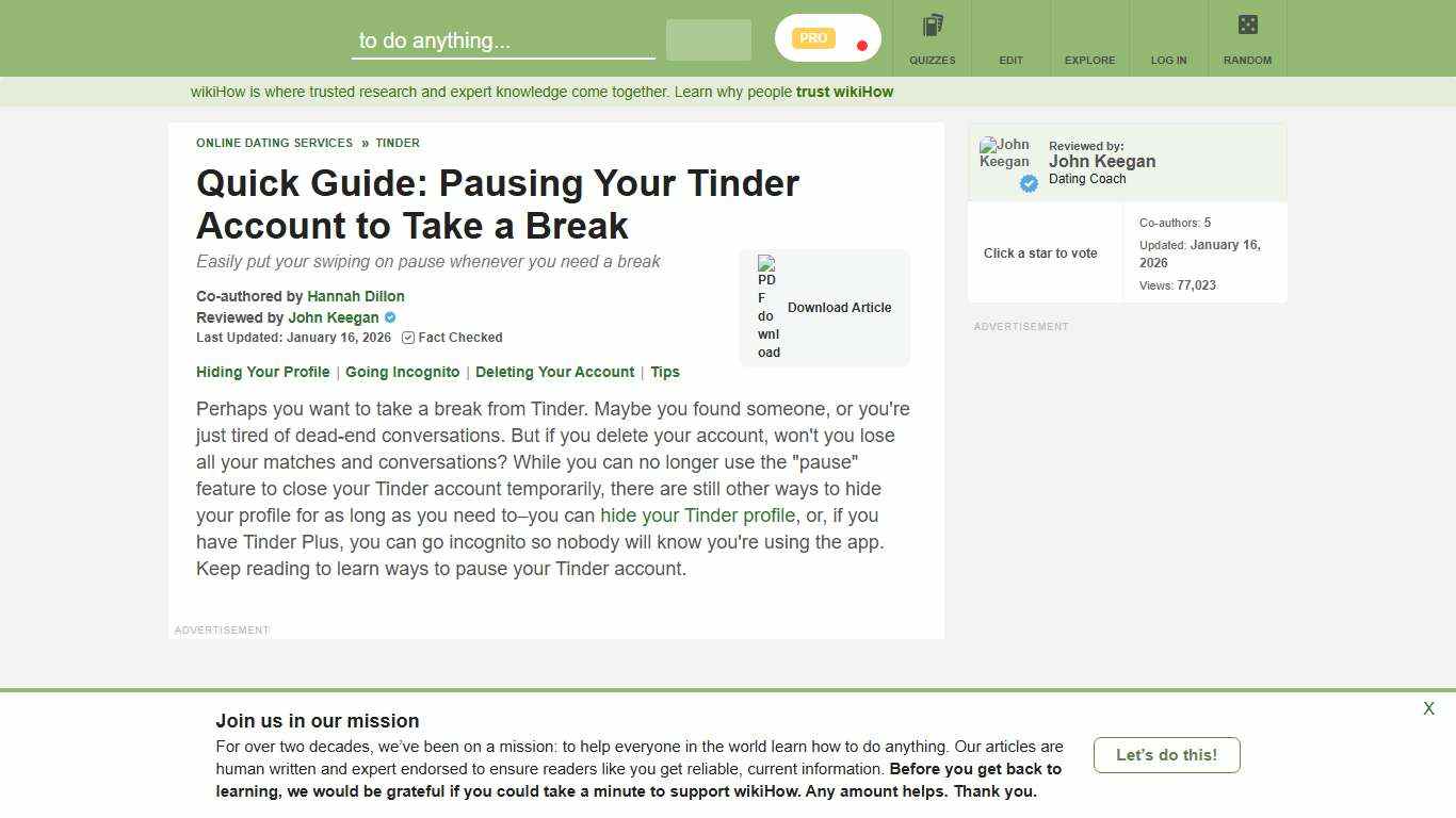 How to Pause or Hide Your Tinder Account: Quick and Easy